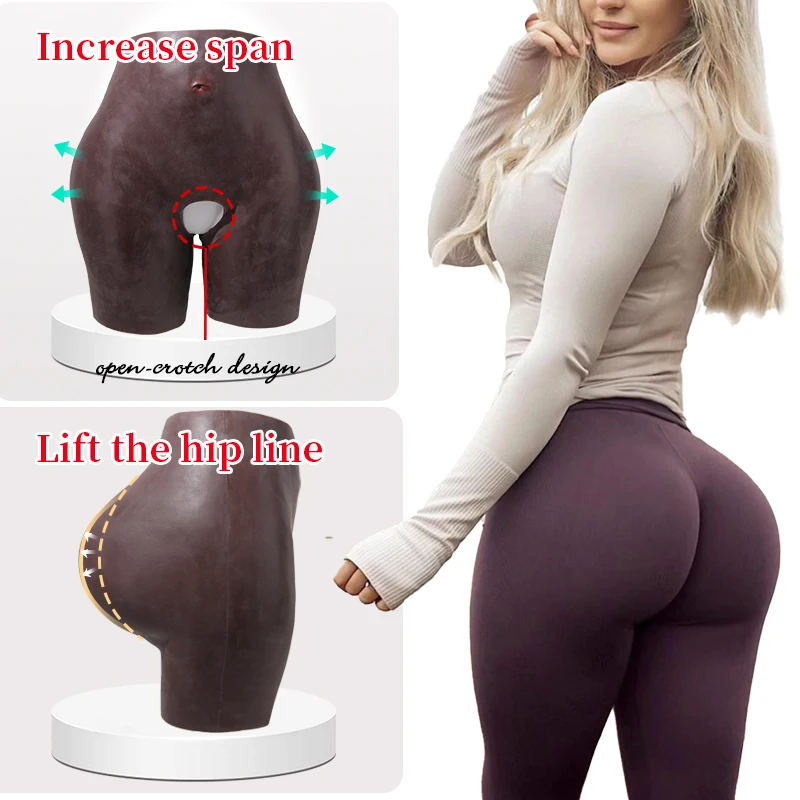 ONEFENG Silicone Butt Hip Enhancement Women Open Crotch Pants Artificial Hip Shaper Padded Cosplay African Woman Plus Size Wear