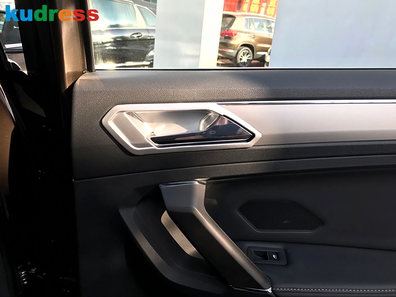 For Volkswagen VW Tiguan MK2 2017-2019 2020 2021 2022 2023 Carbon Car Inner Door Handle Bowl Cover Trim Interior Accessories