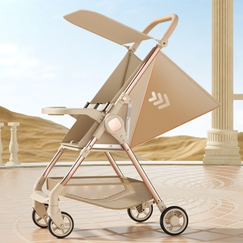 

1PC Lightweight baby stroller, portable outdoor stroller with one click folding and sunshade suitable for sitting or lying down