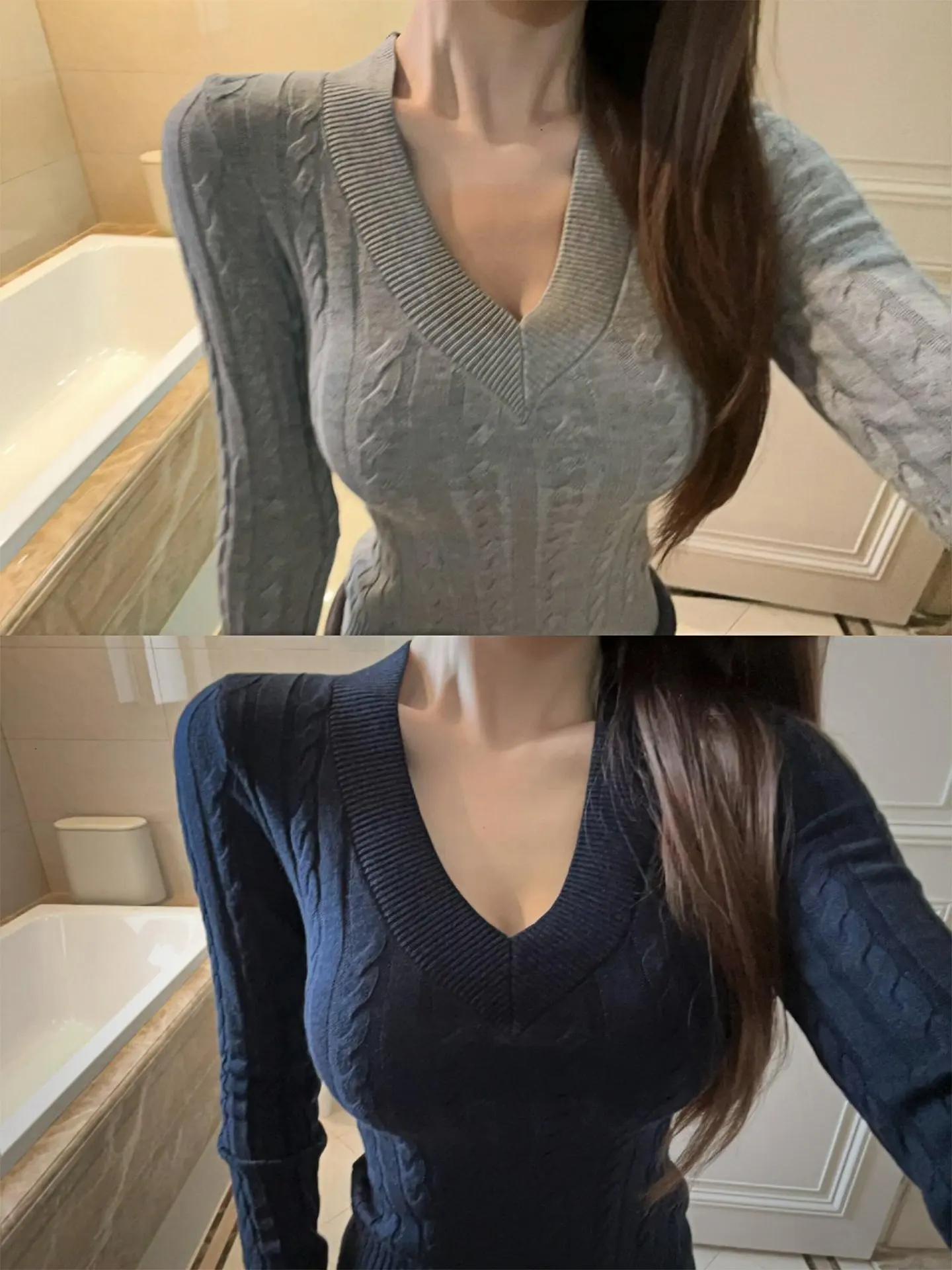 

Женский укороченный вязаный свитер Slim Fit с V-образным вырезом и длинными рукавами, весна 2026, новинка, универсальный топ с эффектом утяжки на талии