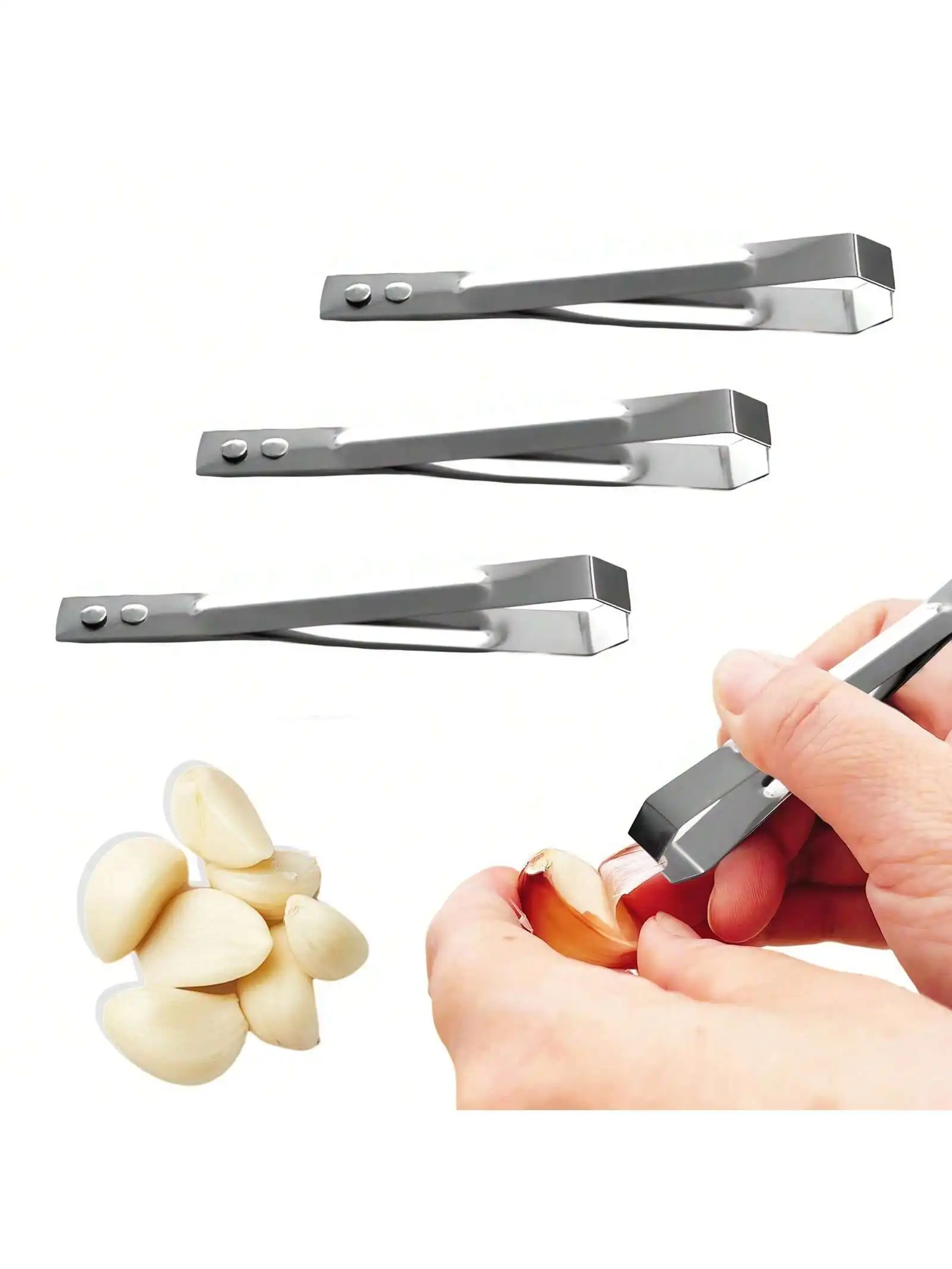 ﻿ 1/2/3PC Stainless Steel Garlic Peeler, easy to peel garlic cloves, practical kitchen tool, Avoid Garlic Smell On Your Hands