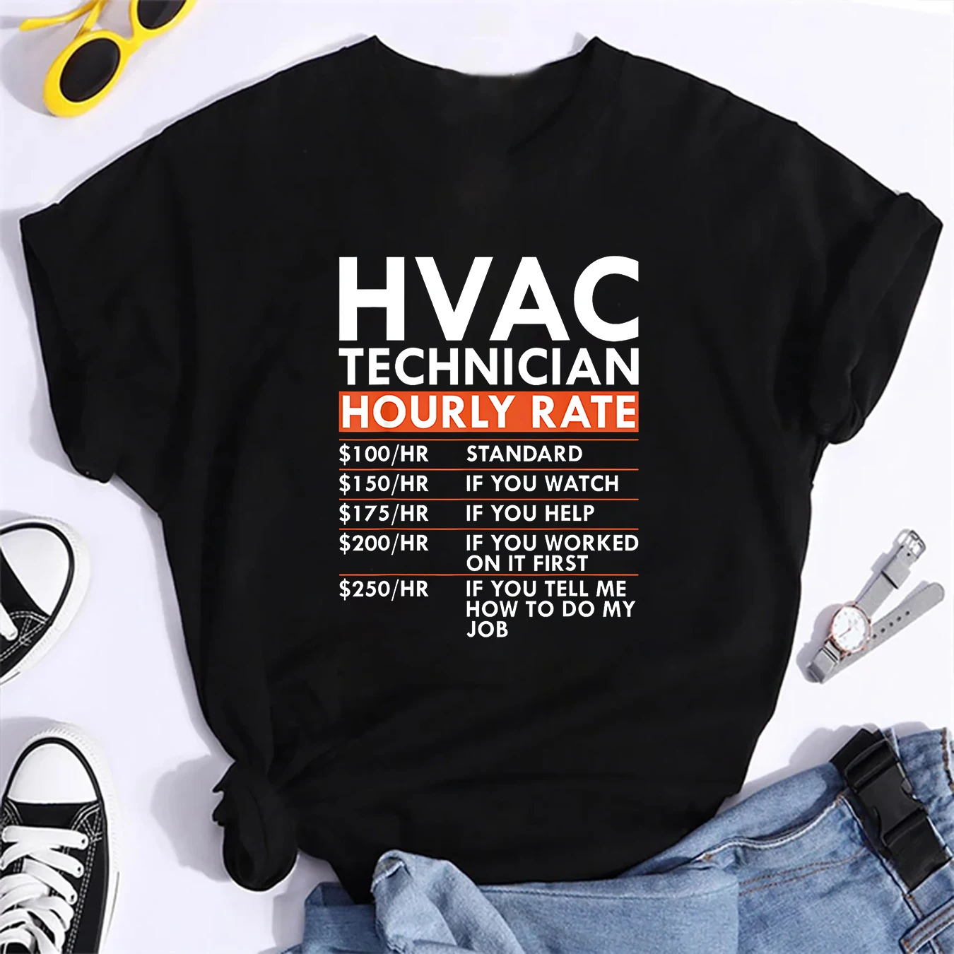 Hvac Technician Printed T-Shirt Women Street Trend Harajuku Summer New T Shirt Casual Round Neck Short Sleeve Tops 2024