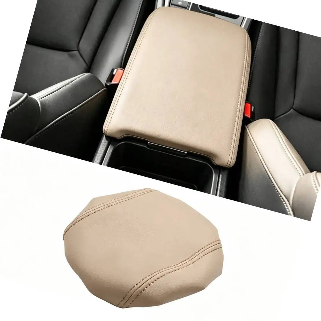 Beige Center Console Armrest Lid Box Case Cover Pad Skin Protector Mat Fit for Honda Accord 2022-2026