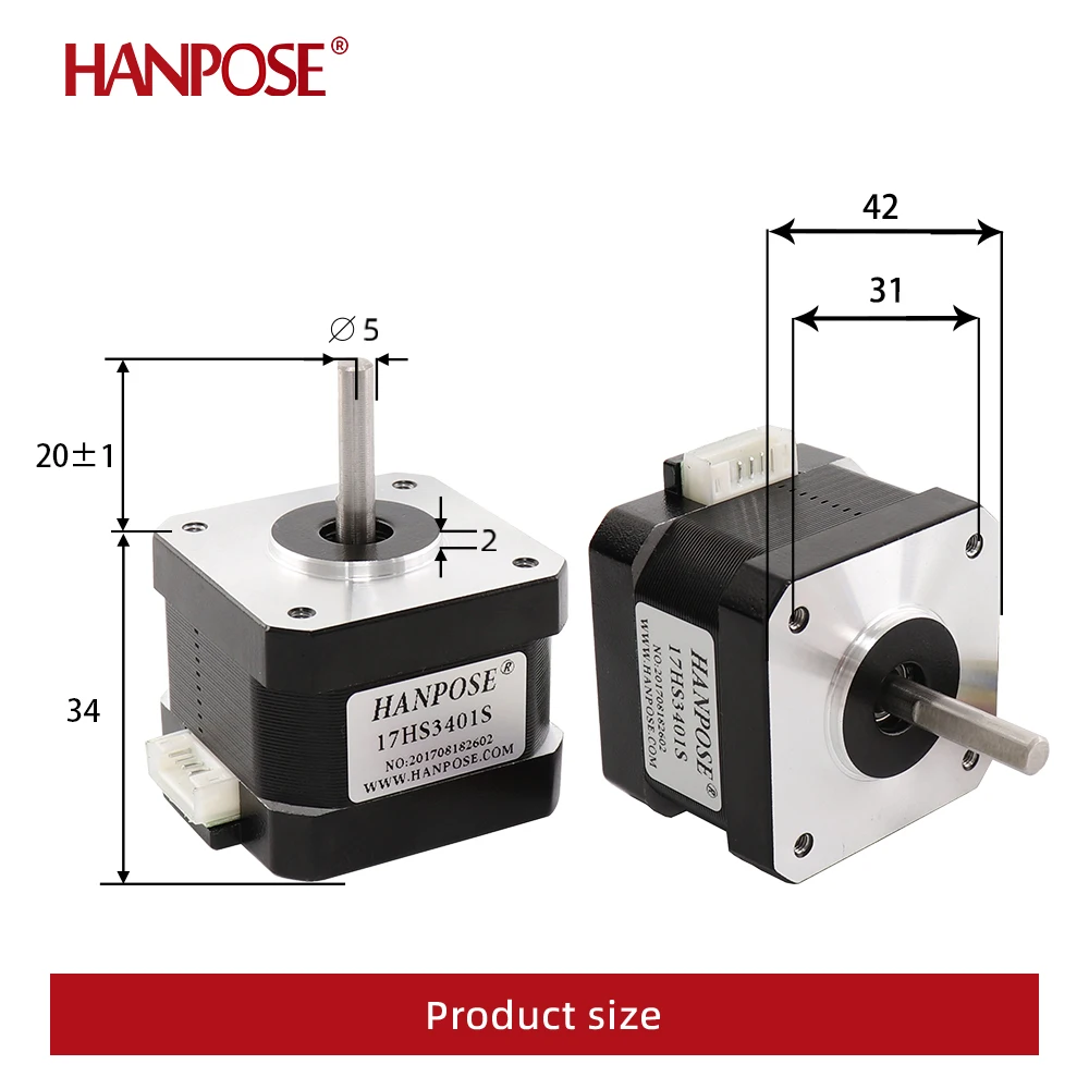 Stepper motor  17HS3401S-0.9 degree 42 Motor 1.3A 28N.cm 4-lead Nema17 micro gear stepper motor For 3D Printer Monitor Equipment