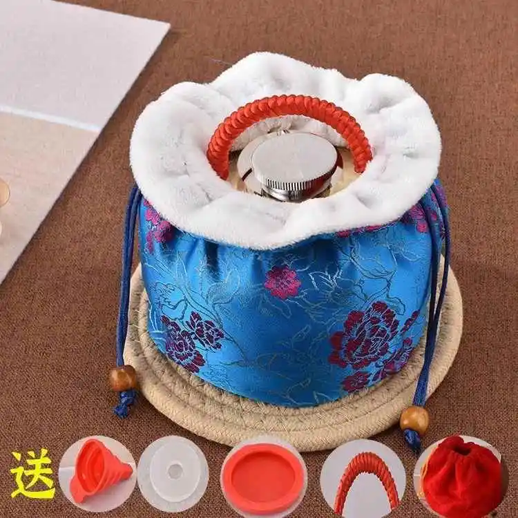 Tang Pozi Warm Bed Hand Warmer Foot Warmer Old-Style Thickened Copper Pot Heating Back Hot Water Bag Retro Massage Back Pusher