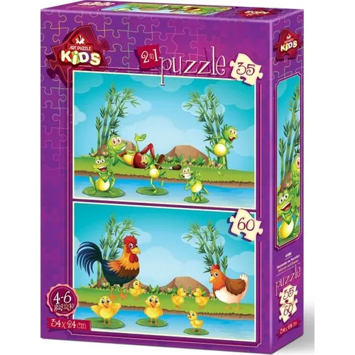 Art Kids Puzzle Animals and Puppies 35 + 60 Piece Jigsaw Puzzle