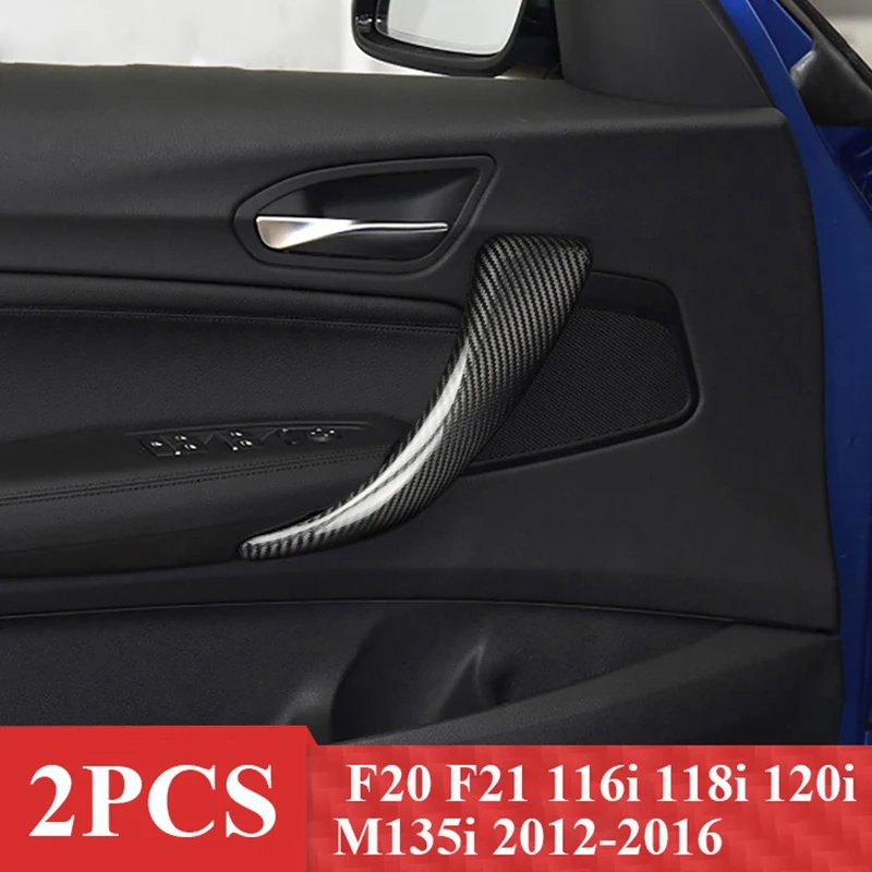 

2PCS Car Interior Door Panel Cover For BMW F20 F21 116I 118I 120I M135I 2012-2016 Door Pull Handle Trim, Carbon Fiber