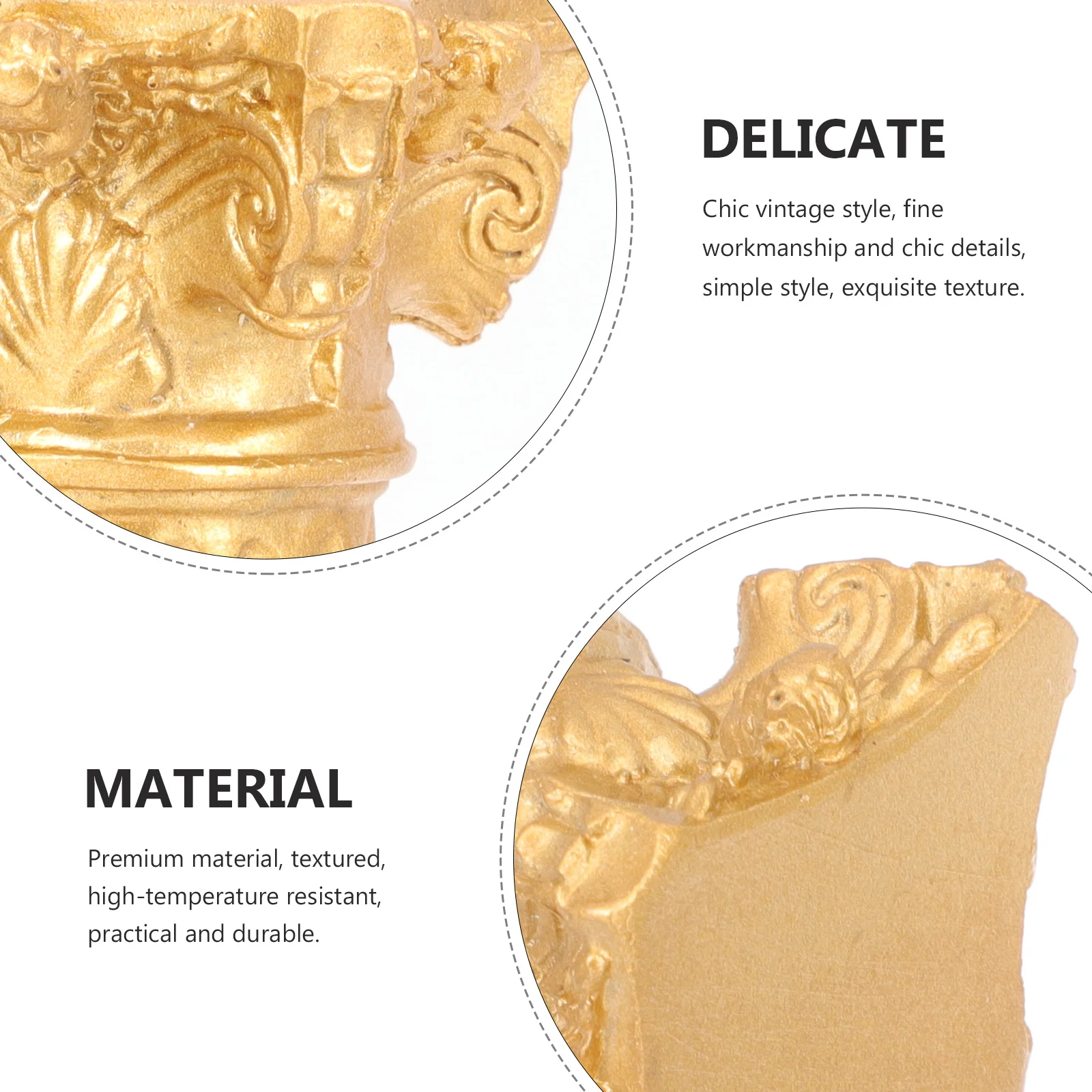 

2pcs Roman Column Holders Resin Vintage Decorative Candlestick For Home Micro Landscape Decors Desktop Tabletop