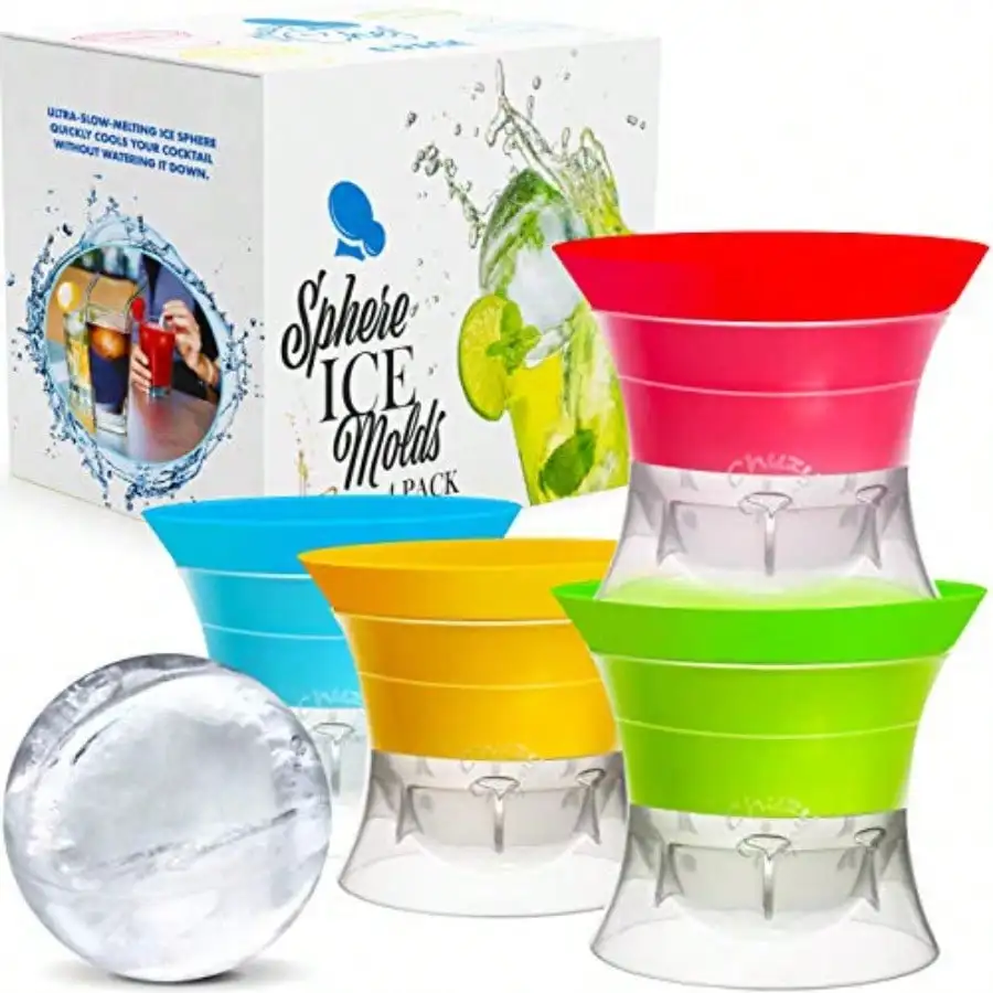 

Sphere Ice Maker Ball Molds - Large Clear Rubber Reusable Plastic Opal Ice Mold Round Small S Drinks Silicone Tray Silicone Whiskey Trays Balls Makers With Lids Ice Orb