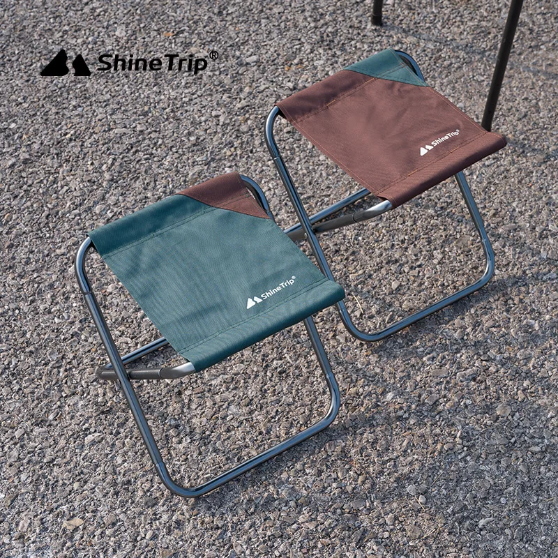 ShineTrip Outdoor 7075 Aluminum Alloy Portable Folding Stool Train Magza Leisure Camping Fishing Chair Sketching Stool Large