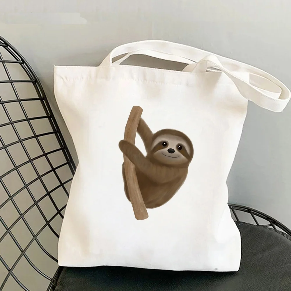Sloth tote bag canvas  sac cabas foldable y2k shopper woman