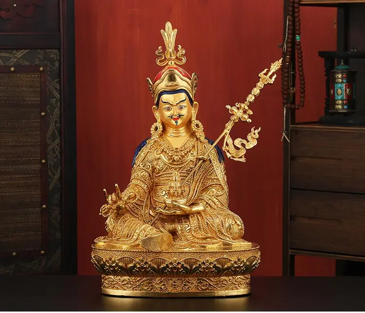 50CM huge large good Buddha HOME Greco-Buddhist efficacious # Buddhism Rinpoche Padmasambhava gild statue