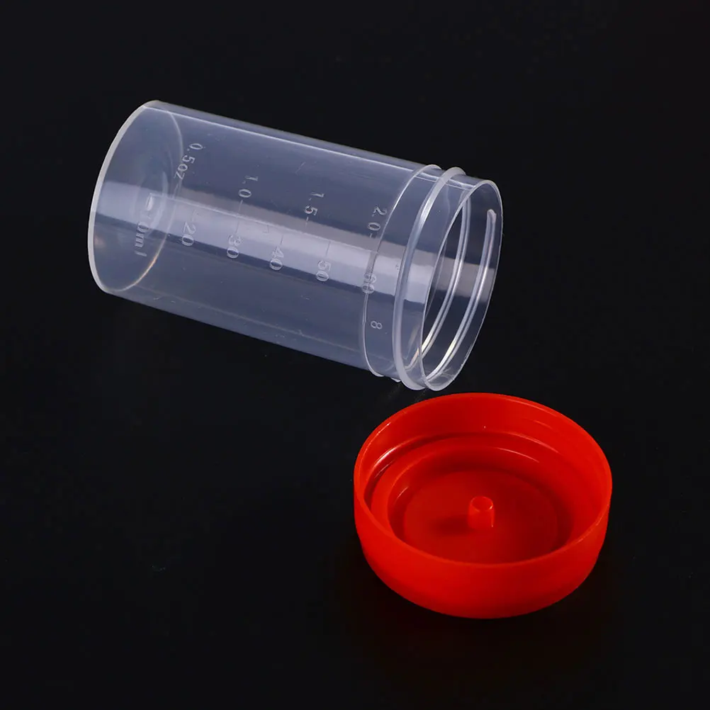 

25 pcs 60ML Sampling Cups Urine Specimen Cups Lids Collection Plastic Container Laboratory Testing Medical Teaching Tools Safe