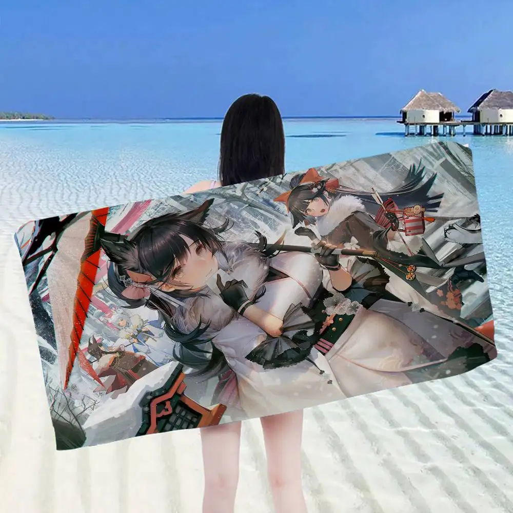 A-Azur Lane Naval Warfare Games Microfiber Beach Towel Absorbent Quick dry Soft Yoga Swimming Resort Mountain Climbing Towel