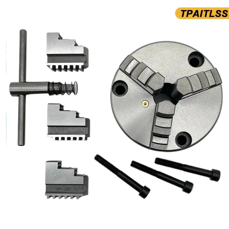 

3-Claw Lathe Chuck 80mm Front 3 Hole Installation Mini Manual Self-centering Rear Installation K11-80