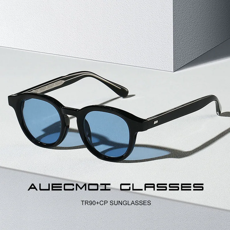 Vintage Punk TR90 Irregular Round Sunglasses Women For Men Luxury Brand Designer Popular Sun Glasses Anti Blue Light Eyeglasses