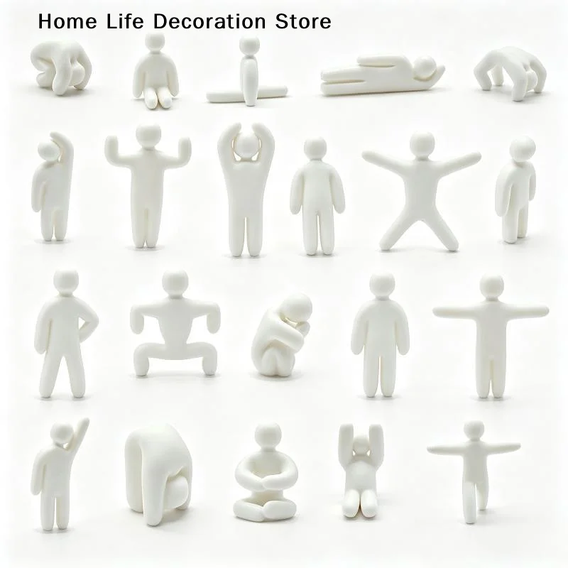Blank DIY Paintable Human Figurines Set,3D Print Blank Model Multiple Poses Hide Seek Desktop Decor For Art Craft Painting Gift