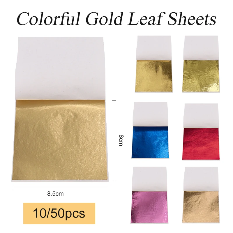 8x8.5cm Taiwan Imitation Gold Leaf Sheets Copper Foil Papers for Gilding DIY Arts Crafts Design Paper Decoration