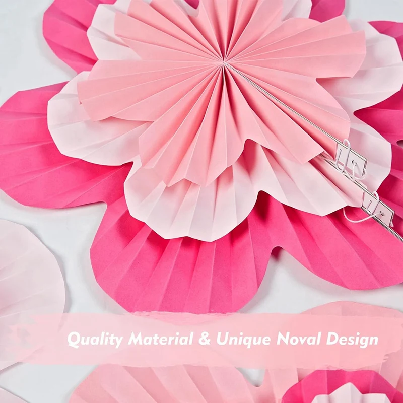 

A21I-Pink Paper Fan Flower Set Party Decorations Paper Fans, As Shown Decorative Supplies For Weddings, Birthdays