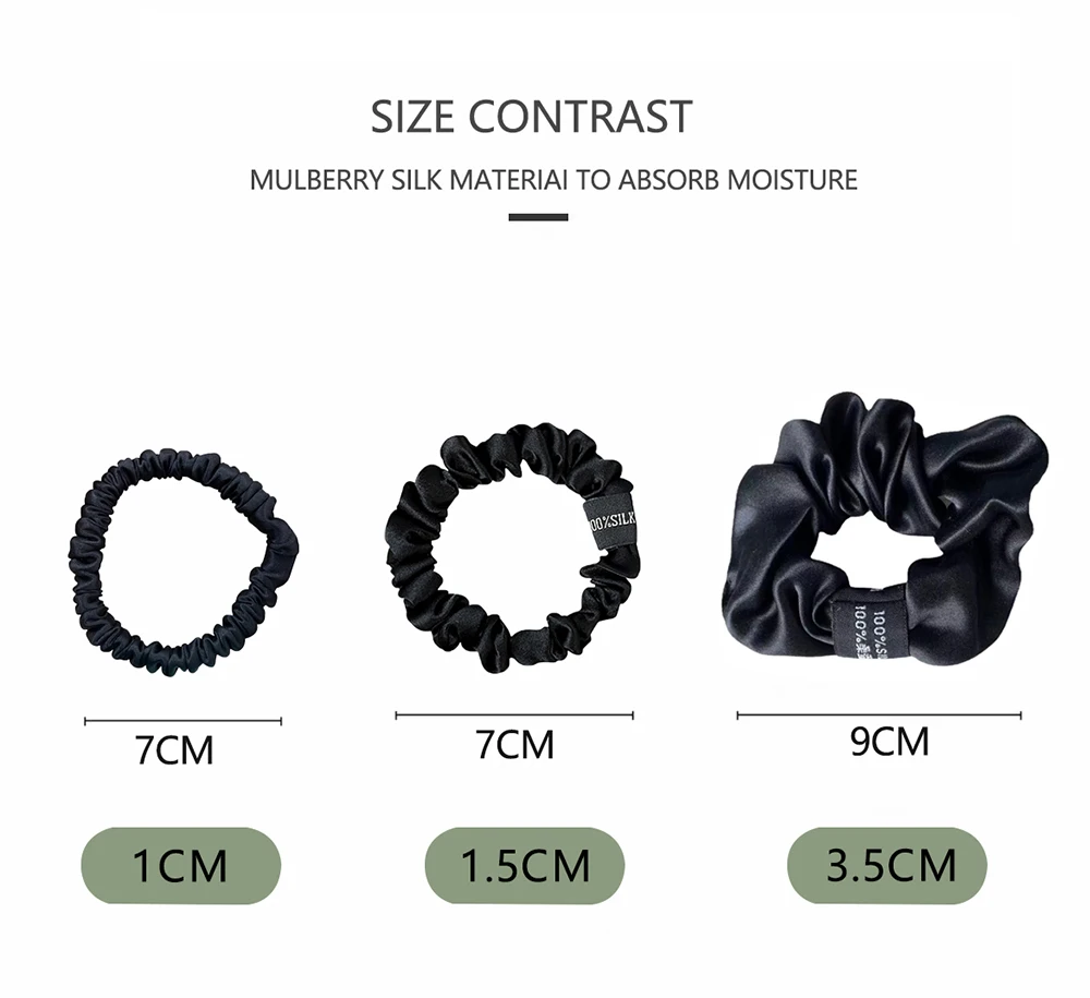 100 % reine Maulbeerseide, große Haargummis, Gummibänder, Haargummis, Gummi-Gummibänder, Pferdeschwanzhalter für Frauen und Mädchen, Haar-Accessoires – Detail 7