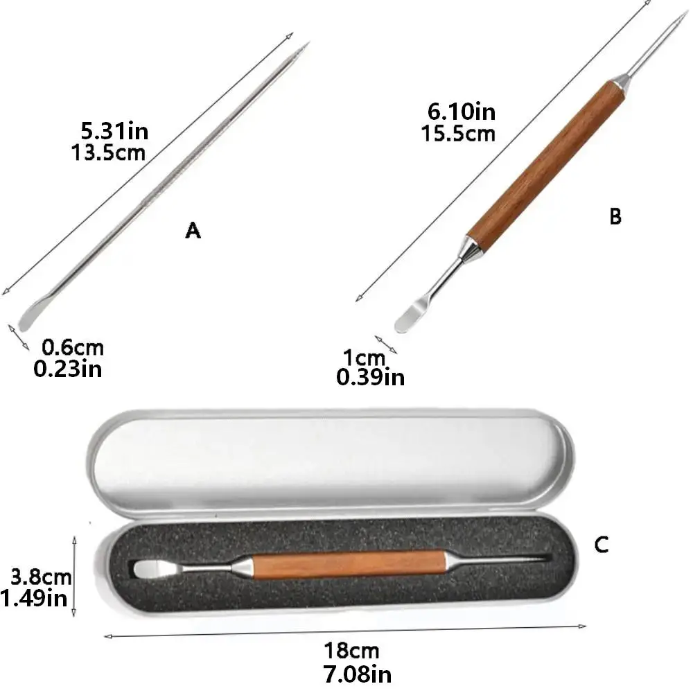 1PC Coffee Latte Needle Stainless Steel Carved Needle Solid Wood Carved Stick Latte Fancy Coffee Drawing Pen Barista Tool