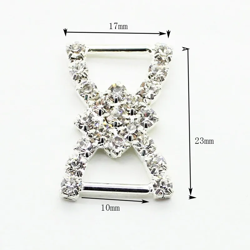 10 sztuk 16*23MM Metal Rhinestone pasma włosów akcesoria dekoracyjne Diy suknia ślubna pasek na prezent pudełko dekoracyjne akcesoria