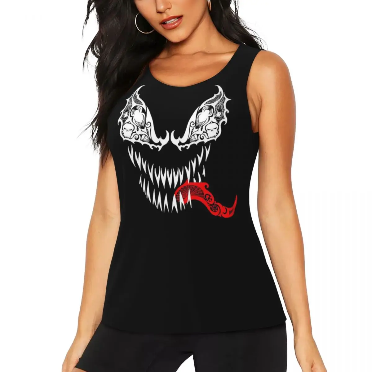 Custom Venom Cartoon Yoga Tank Tops for Women Workout Gym Sports Shirts