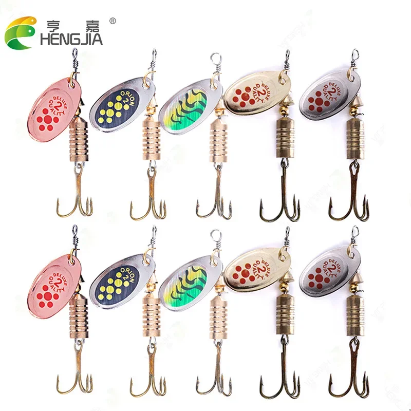 

10pcs Metal Electroplating Sequins 6.7cm7g Fresh Water Sequins Rotating Metal Spoon Noise Bass Lure Fishing Top Water Lure