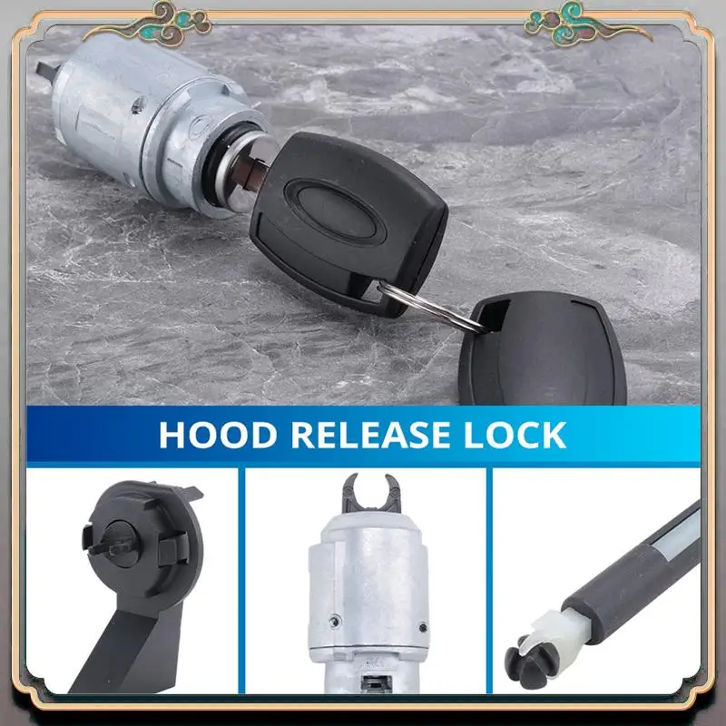 

Надежный комплект замков для капота автомобиля с 2 ключами 4M5AA16B970AB для Ford Focus II Mk2 2004-2012