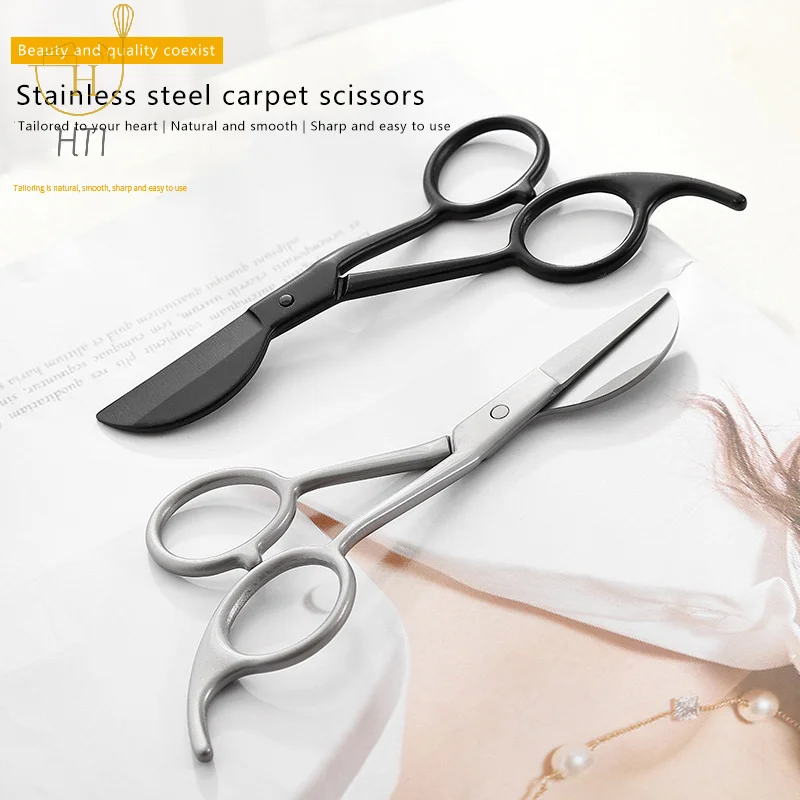 Duckbill Blade Scissors Pelican Scissors Tufted Carpet Steel Handle Precision Applique Craft Carpet Household Sewing Scissors