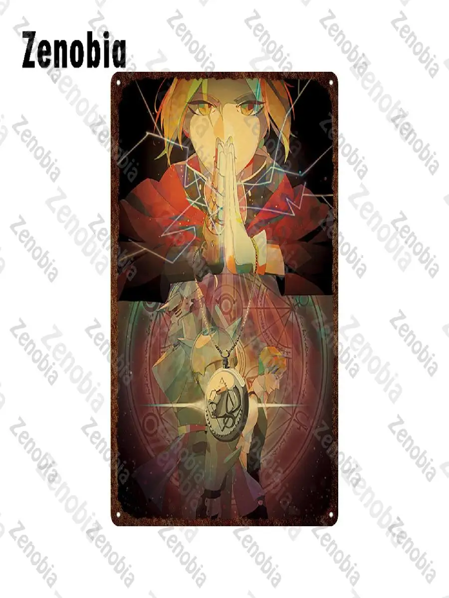 Vintage Fullmetal Alchemist Anime Metal Sign Poster  Japanese Animation Tin Plaque Painting for Wall Decor  Home Decor Metal Pla