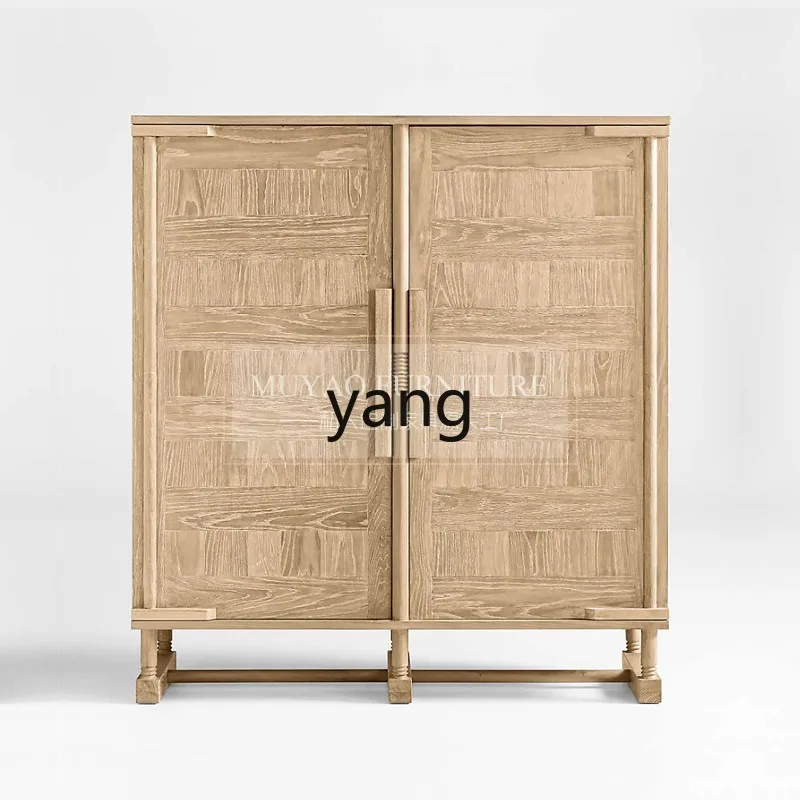 

LTT wabi-sabi wind porch cabinet American neoclassical solid wood side cabinet living room locker