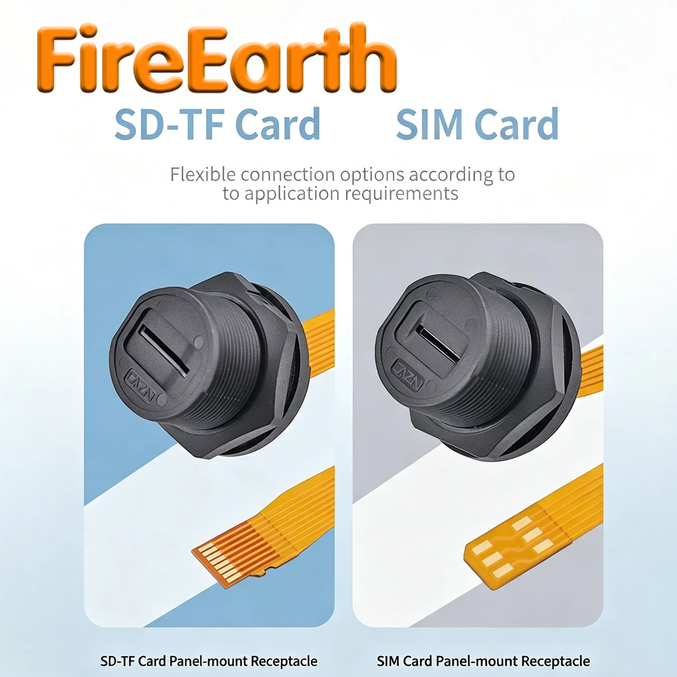 SD TF Card Threaded Waterproof Connector Nano Micro Mini SIM Flexible FPC Female Socket Extension Cable For Cabinet Chassis Case