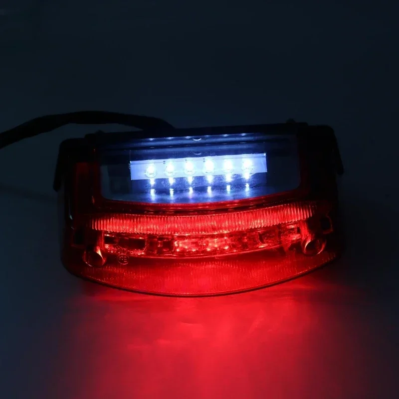 Red Rectangle LED Brake Tail Light Dirt Bike Quads Dual Sport CRF ATV Custom CR