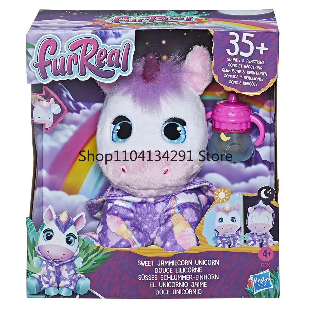 Originale FurReal Sweet Jammiecorn Unicorn Peluche interattivo Giocattolo illuminato con oltre 30 suoni e reattizioni Unicorno Morbido giocattolo carino