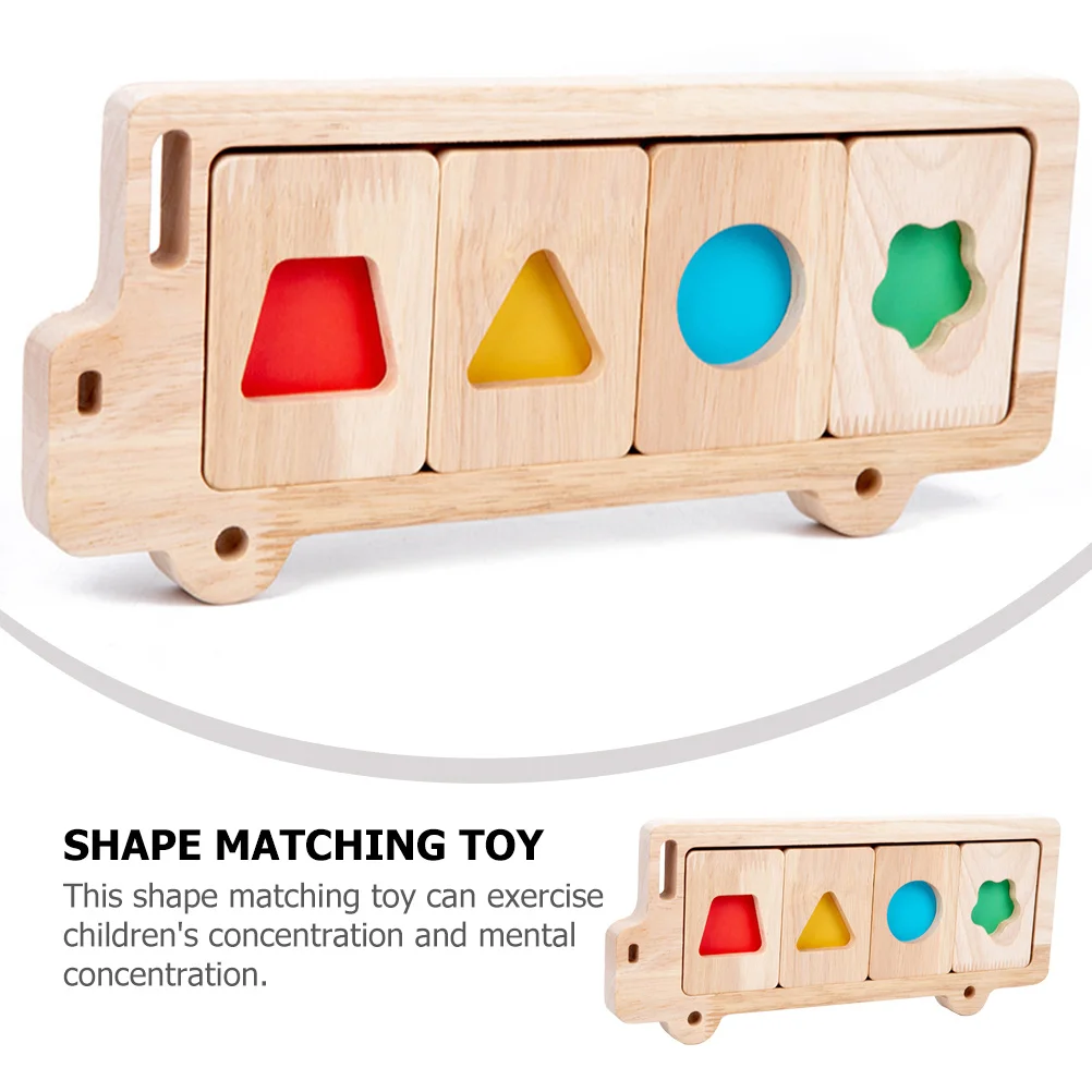 1세트 나무 기하학 모양 퍼즐 색상 학습 퍼즐 어린이용 모양 맞추기 보드 유아 분류 게임 조기 교육용
