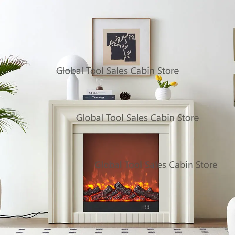 1.2m Modern Minimalist Electronic Fireplace TV Cabinet with Simulated Flame Decor Home Furniture for Villas Hotels Living Rooms