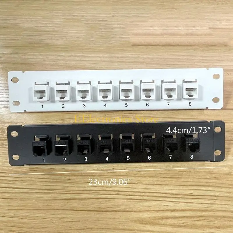 B03C Patch Panel 8 Port Cat5e dengan Inline Keystone 10G Pass-Throu Coupler Patch Panel