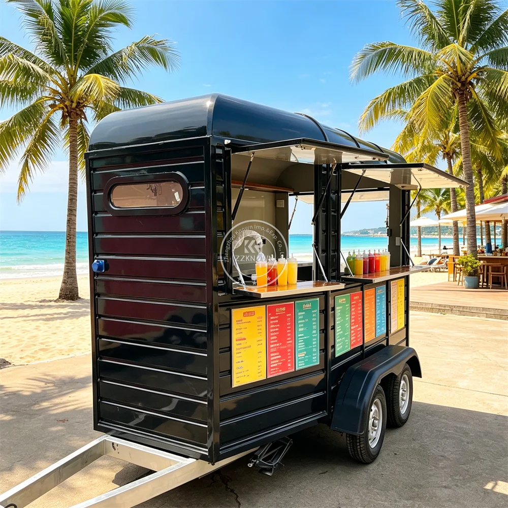 

Street Mobile Fast Food Trailer Cart Fully Equipped Mobile Kitchen Hot Dog Snack Pizza BBQ Cart Food Truck With Full Kitchen