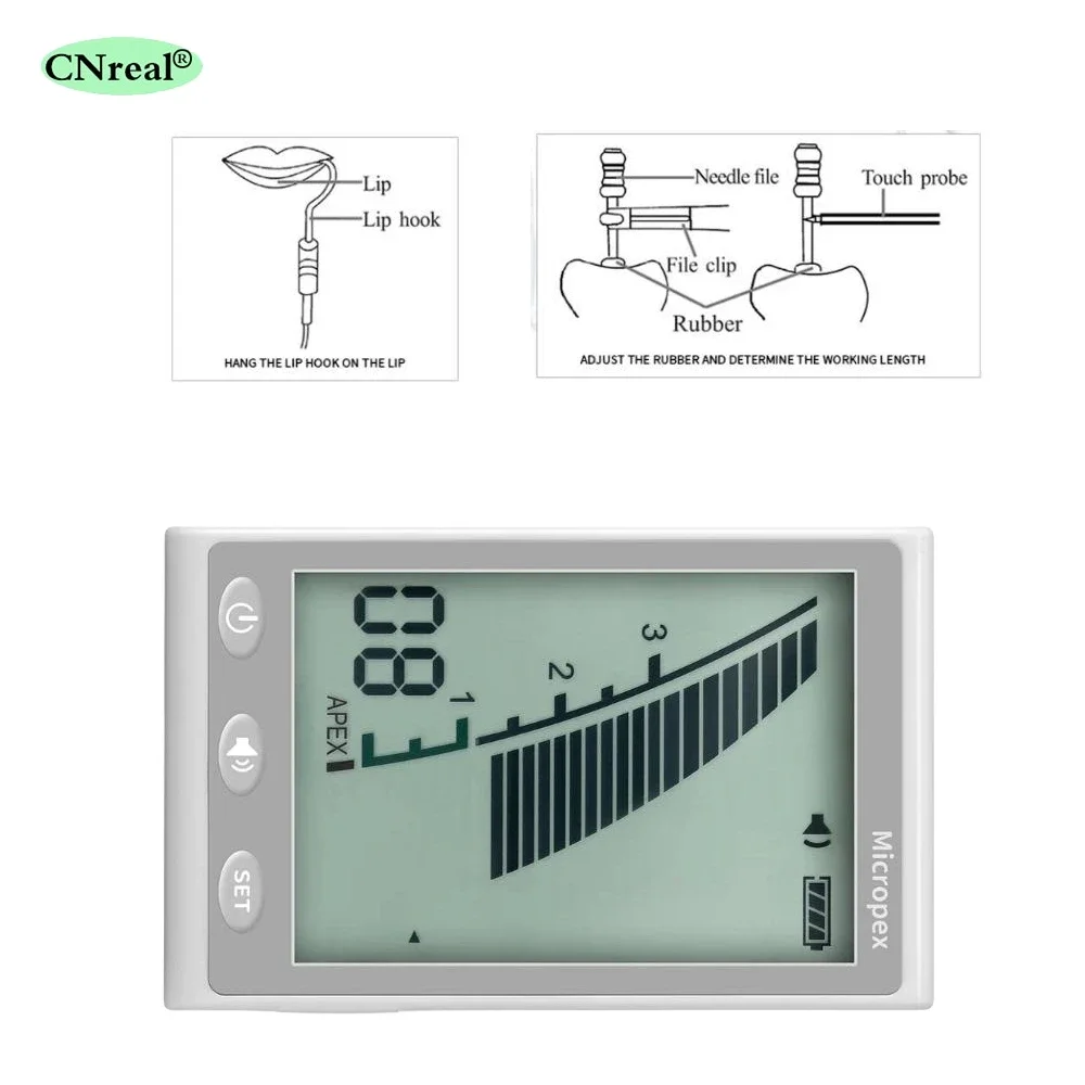 معدات قياس قناة الجذر اللبية تعقيمها بدون بطاريات ، محدد موقع قمة الأسنان ، أدوات علاج طبيب الأسنان ، مجموعة واحدة