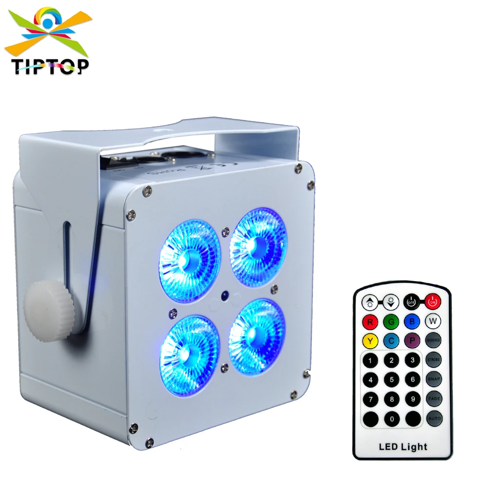 

TIPTOP Dj Freedom 4x18W RGBWY UV 6IN1 LED Uplight Battery Wireless dmx Par Lights WIFI Remote for Stage CLub Wedding