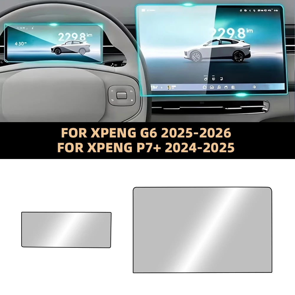 Auto-Schutzfolie aus gehärtetem Glas für XPENG P7 P7+ 2024-2026 Auto-GPS-Navigationsbildschirm-Displayschutz Innenraumzubehör.
