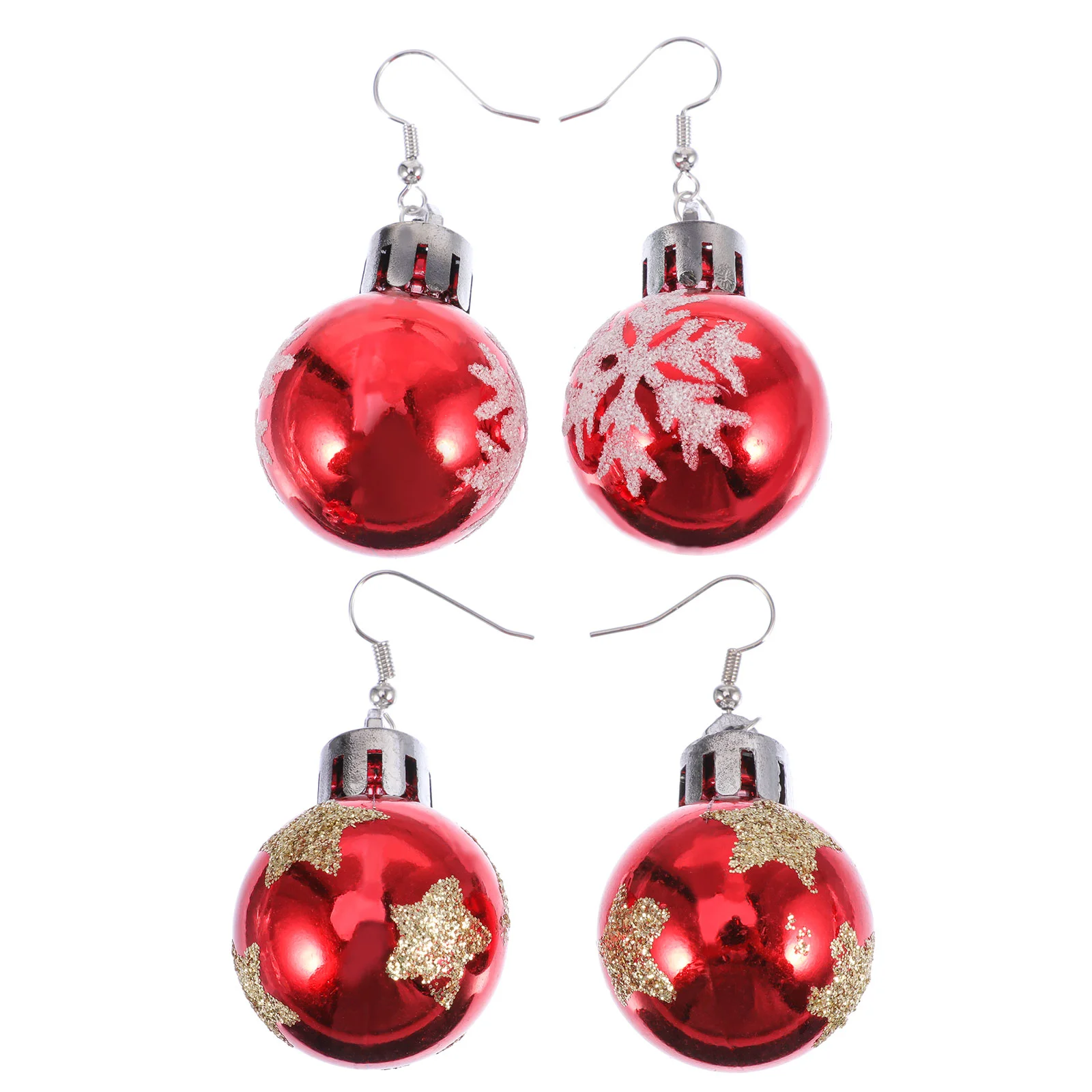 

2 Pairs Christmas Lights Outdoor Ball Earrings Woman Drop Decoration Shaped Eardrop Jewelry Dangler Miss