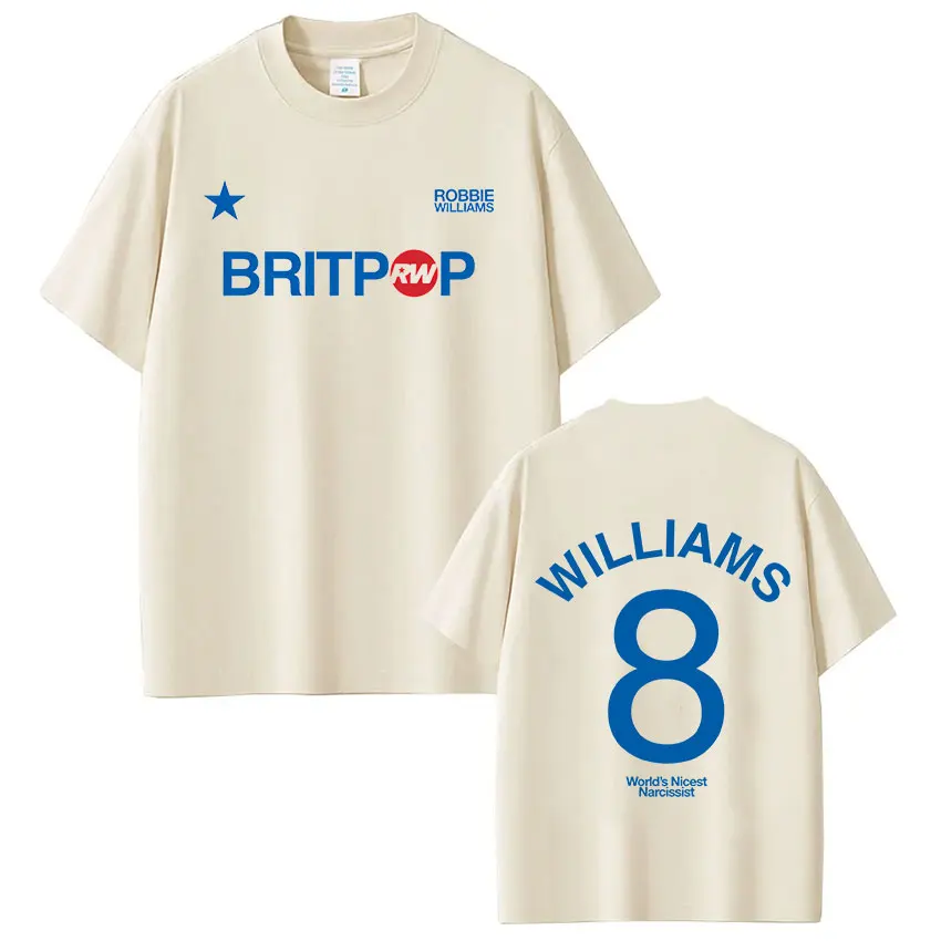 Robbie Williams Britprwp Tour 2026 T-Shirts für Herren und Damen, modische, kurzärmelige, hochwertige, lässige T-Shirts aus 100 % Baumwolle – Detail 6