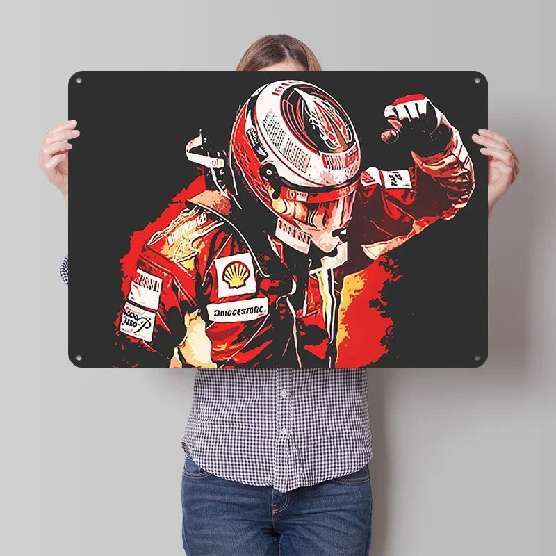 Sebastian Vettel 3D Texture Printed Poster Custom Vintage Metal Tin Plate Sign for Wall Art Home Decor Luxury Decoration Home