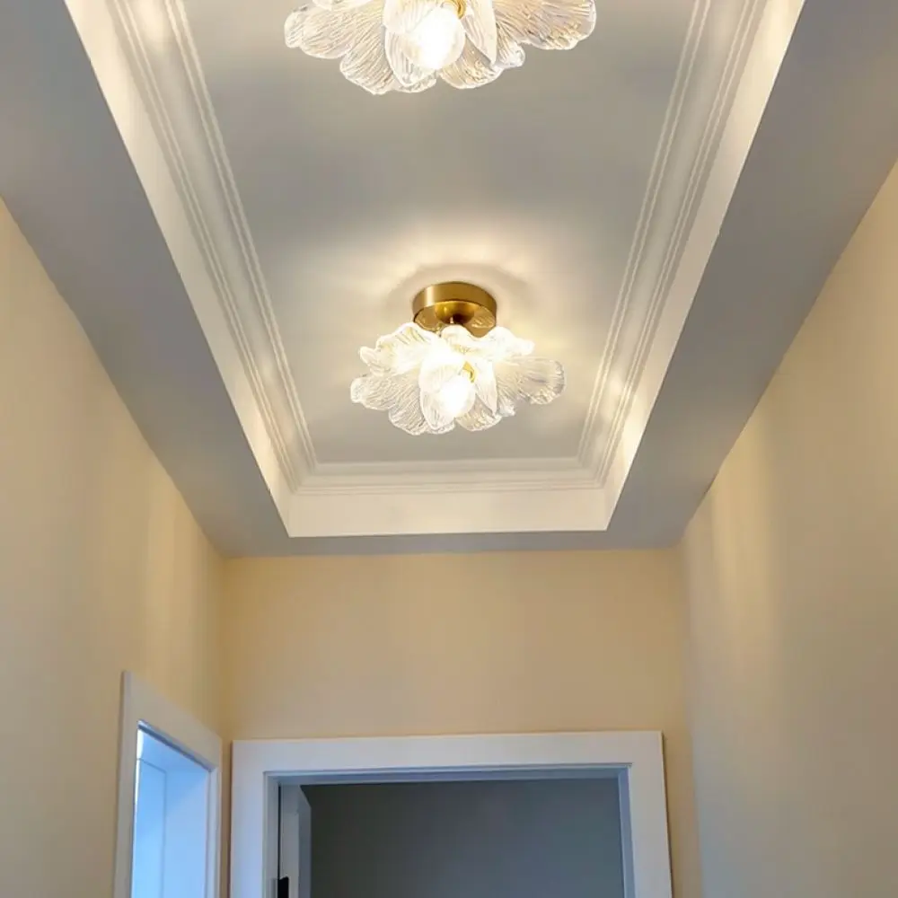Exquisite Floral Ceiling Lighting Fixture Full Spectrum LED Lamp For Aisle Balcony Corridor Stairwell Entryway Room Design