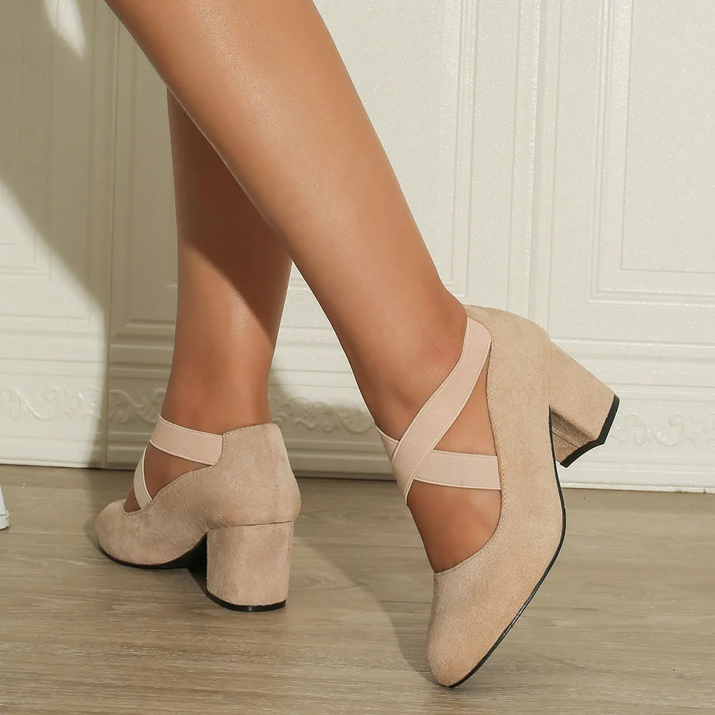 Brand Design Female Solid Mary Janes Pumps Fashion Chunky Heels women's Pumps 2024 Casual Party Office Spring Autumn Shoes Woman