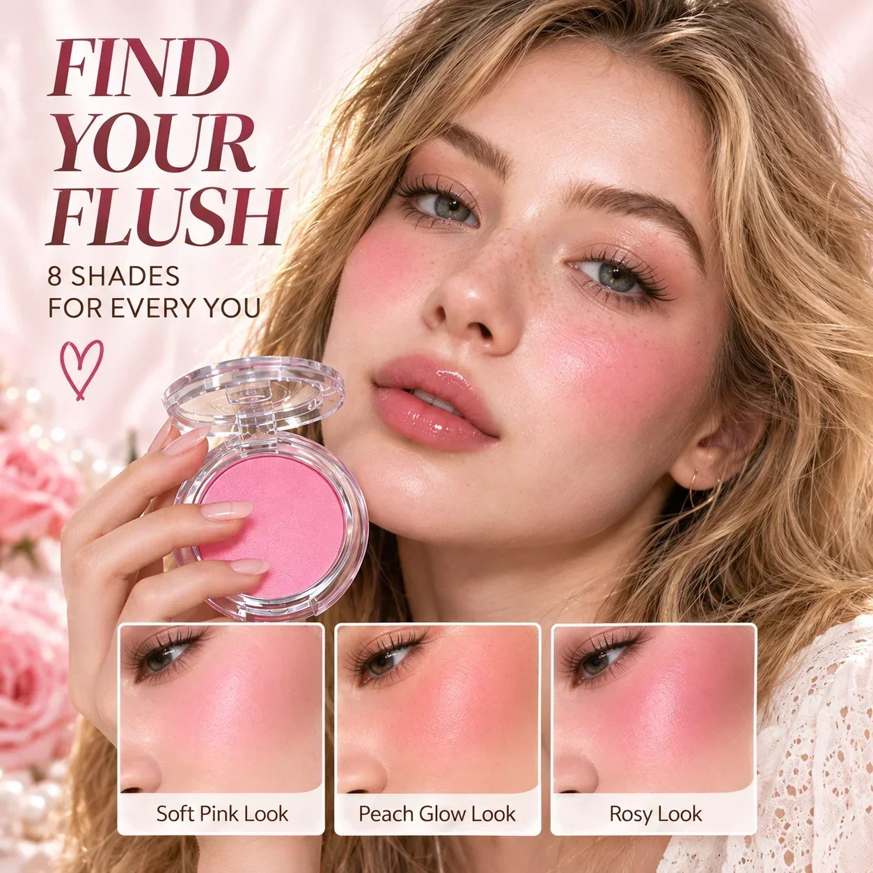 Fairy Dream Matte Blush - 8 color system, waterproof, brightening, long-lasting, natural brown, orange and pink tones