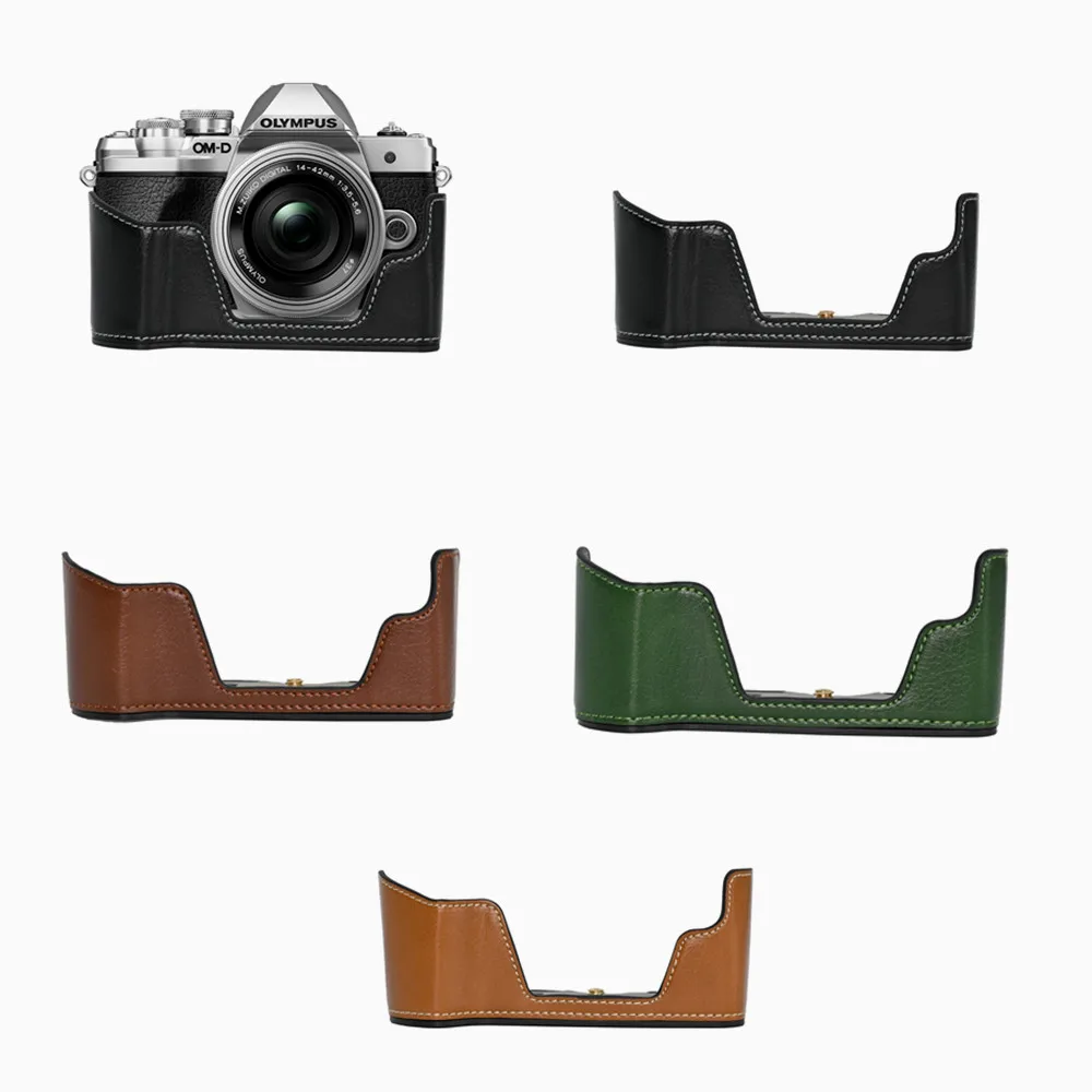 EM10M3 PU Base Bag Half Cover Case Shell for Olympus OMD EM10 Mark III Camera