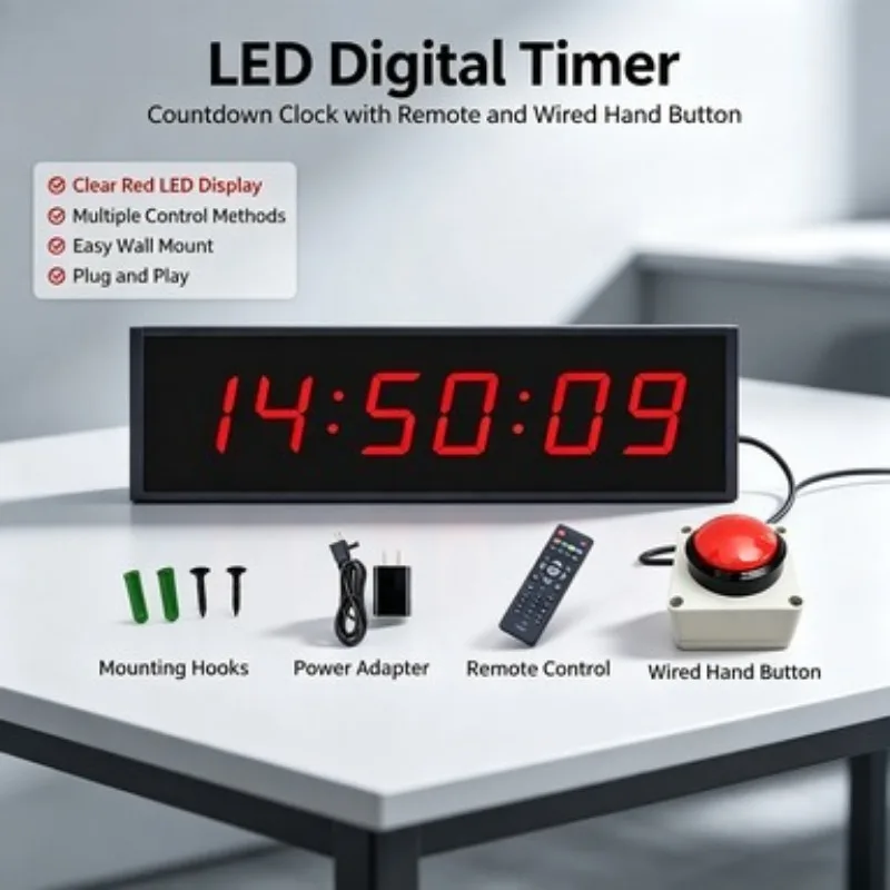 Hand Tap Race Timer Digital Countdown Stopwatch Alarm Clock For Climbing Marathon Sports Match Training Timing Equipment